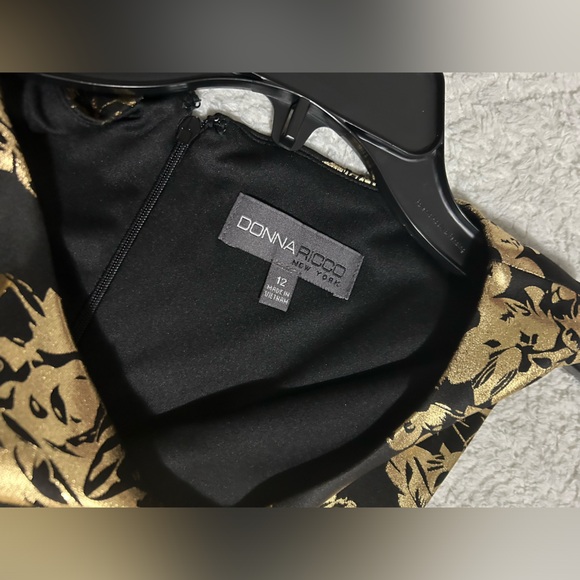 Women’s Donna Ricco gold and black dress size 12 - Picture 5 of 9